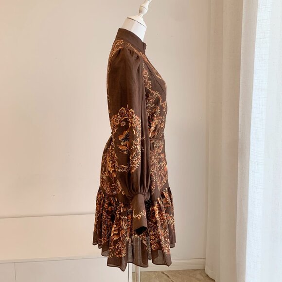 ALÉMAIS Seraphina belted tiered printed ramie mini dress - Picture 13 of 16